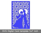 SVG Laser Cut Digital Wedding Invitation Card Template Cricut Silhouette  1001SV