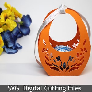 DIY SVG schneidedatei Vorlage Laser Cut Happy Osterei Geschenkkorb Cricut Silhouette Geschenk Kinder Ostern 1019SV