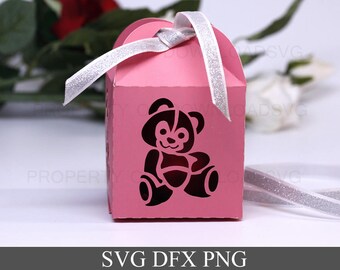 Little Bear Gift Box SVG Template, Baby Shower Favor (Digital Download)