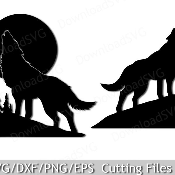 SVG cutting files templates Wolf Design Cricut Silhouette Digital Home Party Decoration Vinyl Transfer Cards Scrapbooking  1095SV