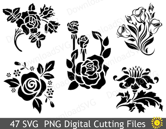 47 Svg Png Clipartów Druk Grafika Mandala Cricut Kwiat Party Etsy