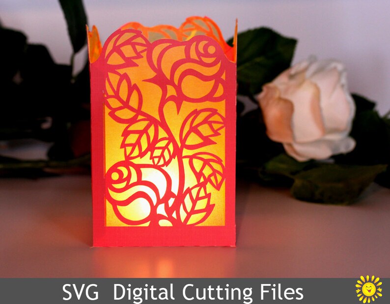 Download Svg Diy Cutting File Template Lantern Rose Garden Cricut Silhouette Valentine Day Present 81vr