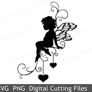 SVG cutting file Cherub Angel template Cricut Silhouette Digital  Home Party Decoration Vinyl Transfer Cards Scrapbooking