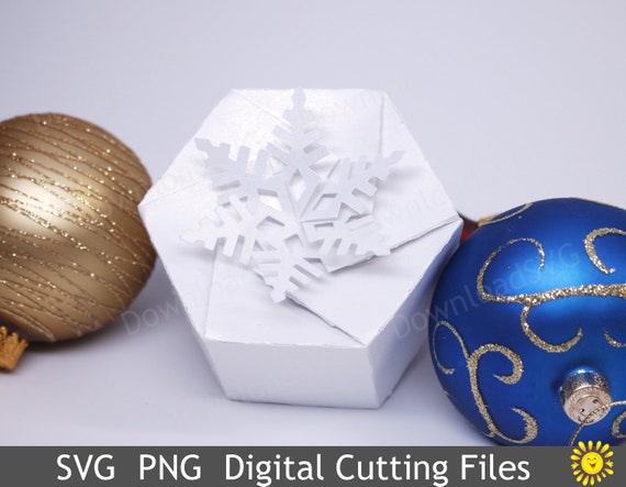 Download Diy Svg Cutting File Template Gift Box Snowflake Cricut Etsy