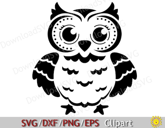 Download Svg Owl Cutting File For Vinyl Transfer Cricut Silhouette Etsy