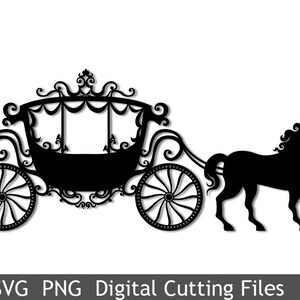 SVG Vintage Kutsche Pferd Schneidedatei für Vinyl Transfer Cricut Silhouette Digital Home Party Dekoration Karten Scrapbooking 2046VS