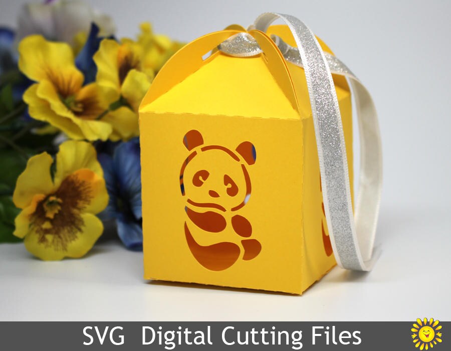 DIY SVG Cutting File Template Gift Box Little Panda Children - Etsy