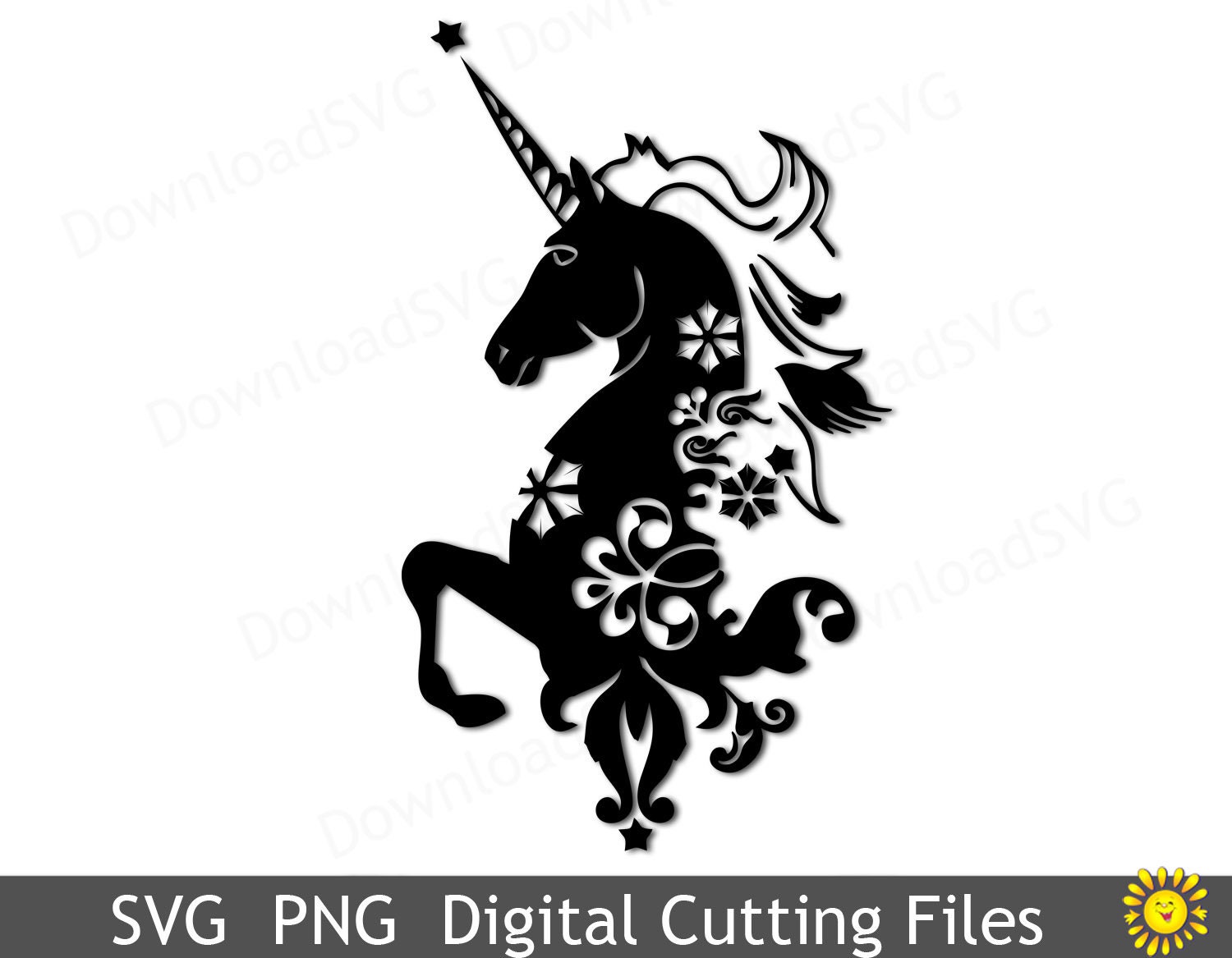 SVG Cutting File Template Unicorn Fantasy Design Cricut | Etsy