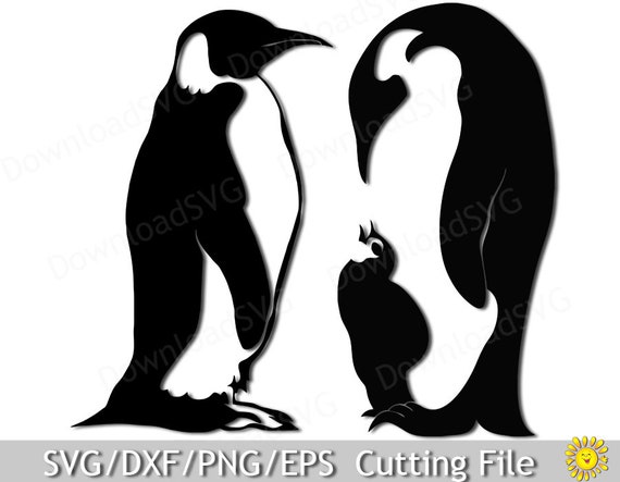Download Free Svg Cutting Files Penguins Family Cricut Silhouette Digital Etsy PSD Mockup Template