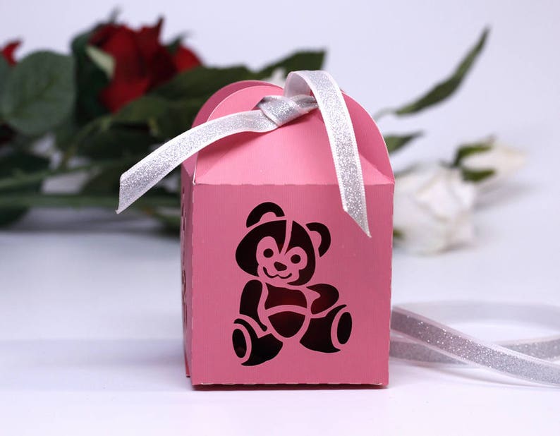 SVG cutting file template Gift Box Little Bear Cricut | Etsy