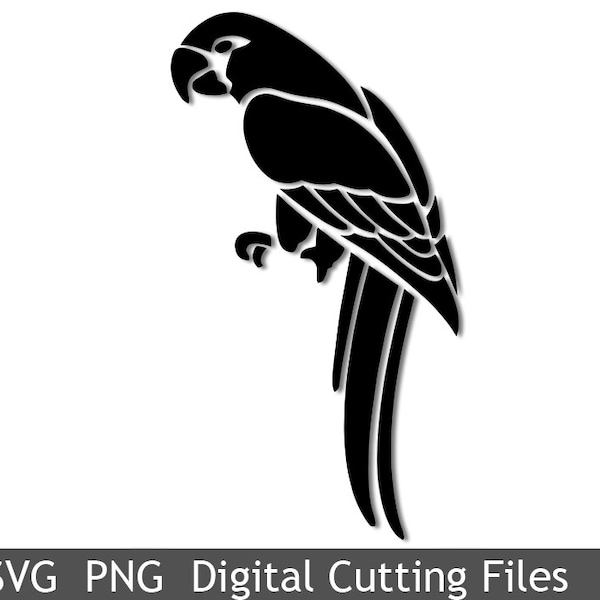 SVG and PNG cutting file template Parrot Cricut Silhouette Digital  Home Party Decoration Vinyl Transfer Cards Scrapbooking  2051VS