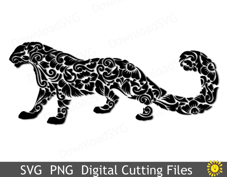 Download SVG and PNG cutting file template Snow Leopard ZOO Cricut ...