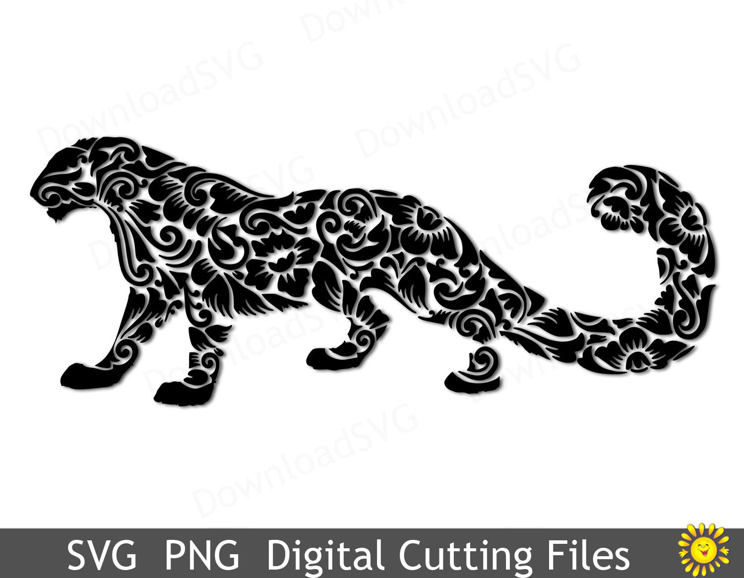 Download SVG and PNG cutting file template Snow Leopard ZOO Cricut ...