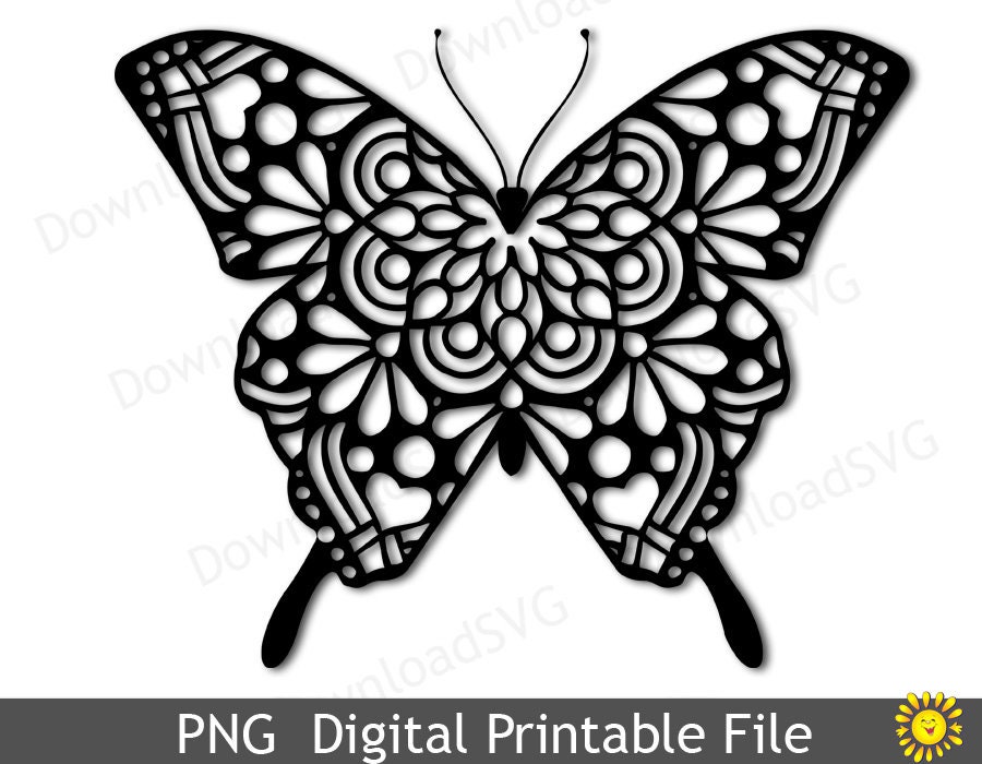 SVG PNG clipart vlinder afdrukbare digitale bestand - Etsy België