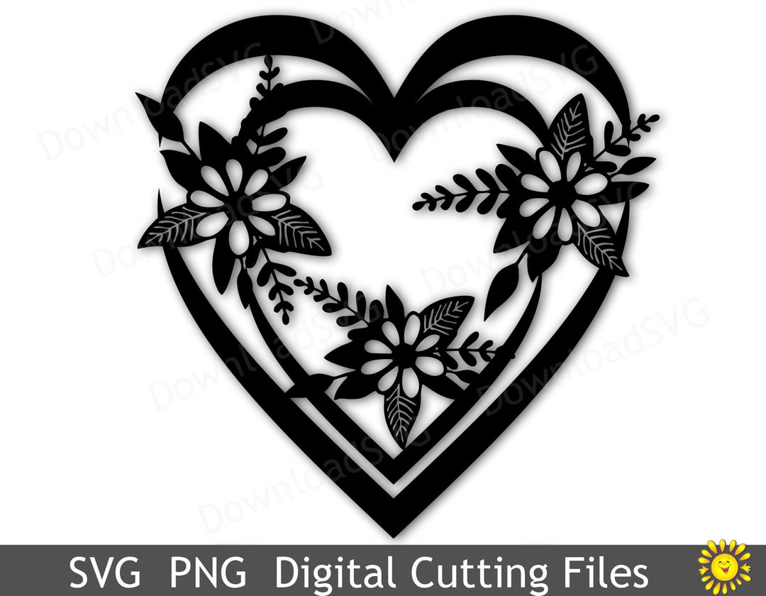 Flower Heart Mandala SVG Cut File for Cricut (digital) - Etsy