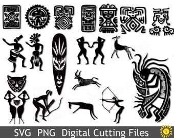 SVG Africa African Art Motifs Mask cutting file Vinyl Transfer Cricut Silhouette Digital  Home Party Decoration Cards Scrapbooking  259VR