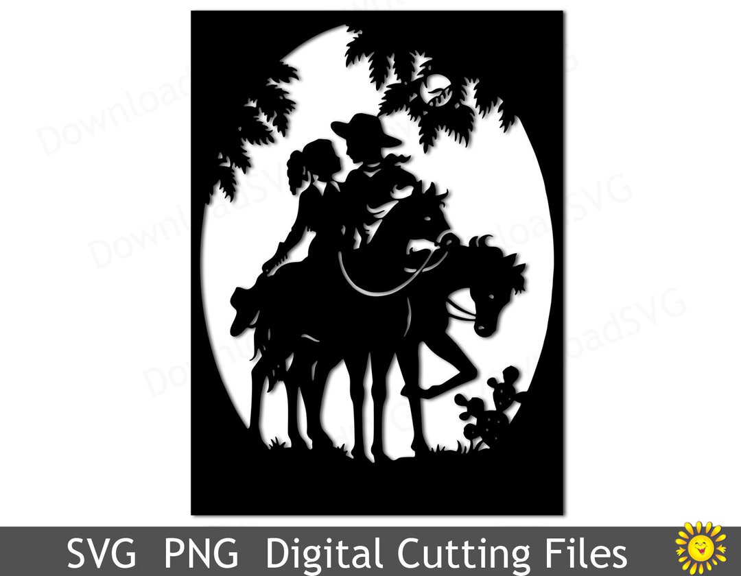 SVG PNG Cutting Files Templates Cowboy Girl Love Cricut Silhouette ...
