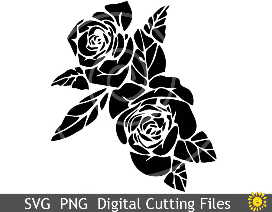 Download SVG cutting files templates Rose Bouquet Garden Cricut | Etsy