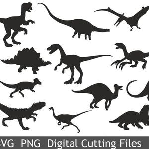 Fichiers PNG SVG coupe dinosaures vinyle transfert Cricut Silhouette Accueil fête décoration modèle Decor cartes Scrapbook Digital 2012VS