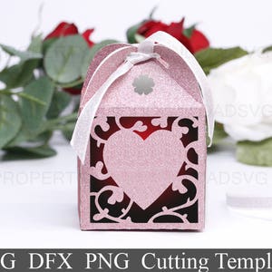 DIY SVG snijbestand sjabloon Gift Box Happy Valentine Day Wedding Favor Cricut Silhouette Laser Cut 103SV