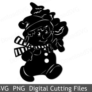 SVG Postal Snowman met kerstboom snijbestand voor Vinyl Transfer Cricut Silhouette Digital Home Party Decoratie Kaarten Scrapbooking