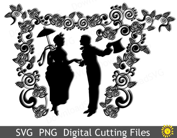Download Svg Png Cutting File Vintage Couple Vector Cricut Silhouette Vinyl Transfer Cards Scrapbooking Home Decoration 248vr
