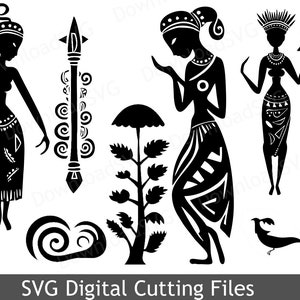 SVG Afrika Afrikanische Kunst Motive Maske Schneidedatei Vinyl Transfer Cricut Silhouette Digital Home Party Dekoration Karten Scrapbooking