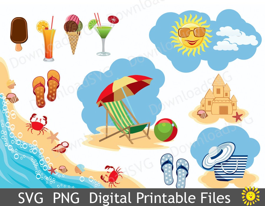 SVG PNG Printable Files Beach Vinyl Transfer Summer Cricut | Etsy Canada