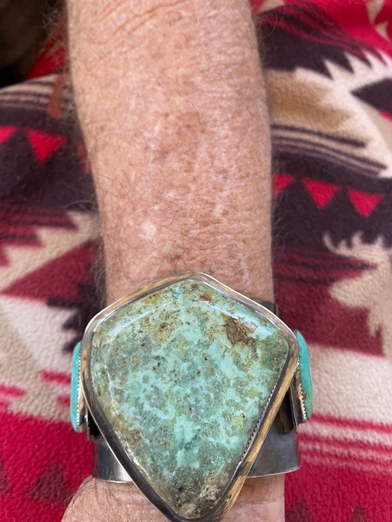 Huge Vintage Thorn Native American Navajo Silver Cast Handcarved Bracelet Huge Vintage Thorn Native American Navajo Silver Cast Handcarved Bracelet