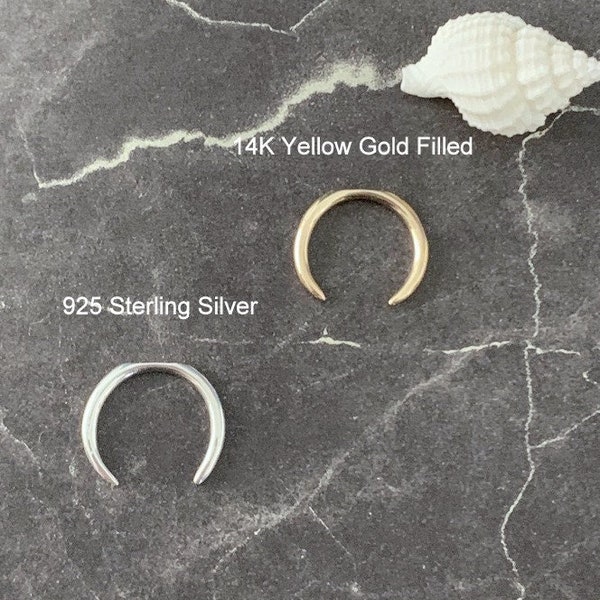 14g Septum Horseshoe-Buffalo Horn Jewelry- 16g Buffalo Horn Septum- 14K Gold Filled Septum Horseshoe- 925 Sterling Silver Septum -Gift