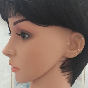 PAIR Ring 14g 16g 18g 925 Sterling Silver Conch Hoop, Conch Piercing,14K Gold Filled Tiny Helix, Lobe, Nose, Septum Ring, Gifts,Black Friday