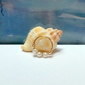 Anello da naso in oro giallo, rosa o bianco massiccio 14 carati con perla bianca, cartilagine, elica, daith, conchiglia, trago, 16 g, 18 g, 20 g, 22 g, 24 g, pietra portafortuna di giugno.