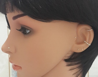 Sterling Silver Tiny Ball Nose Stud: Minimalist Nose Jewelry