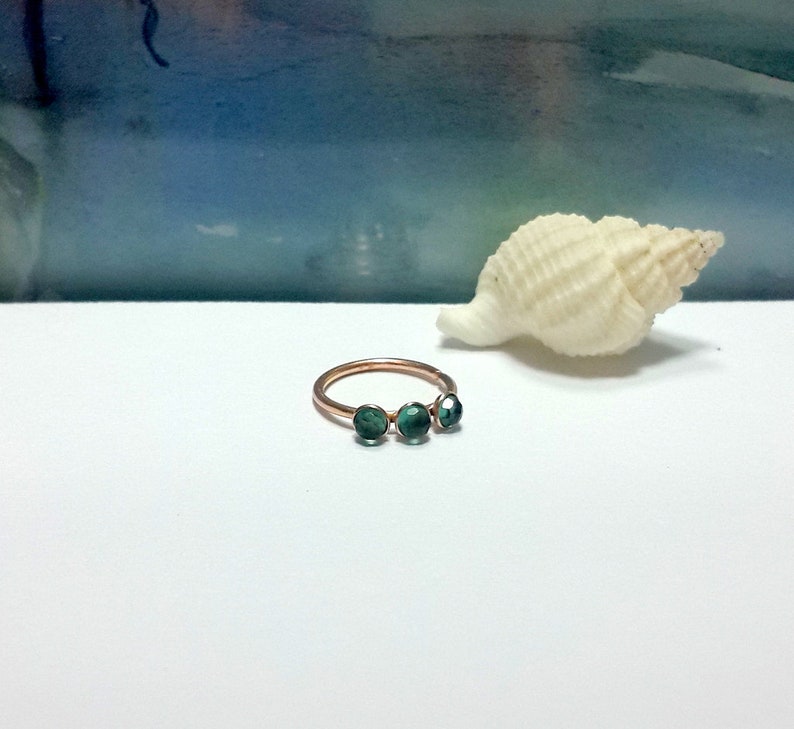 22G 20G 18G 16G 14K Solid Gold Emerald 2-3mm helix hoop-tragus-lobe-conch-daith-rook-nose ring-May/'s Birthstones-New Collection-Sammer Sale