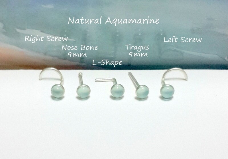 Aquamarine nose ring deals
