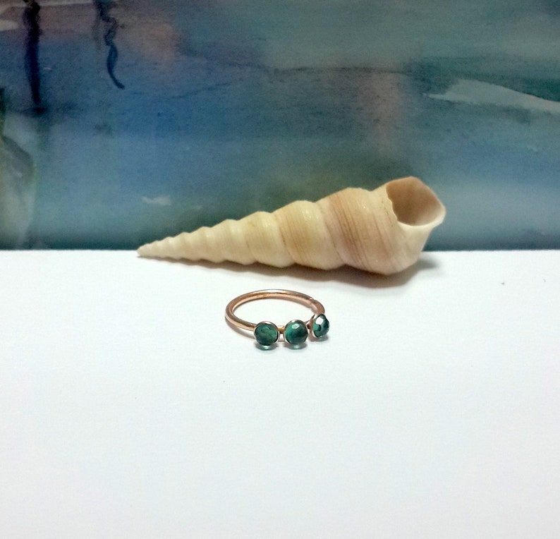 22G 20G 18G 16G 14K Solid Gold Emerald 2-3mm helix hoop-tragus-lobe-conch-daith-rook-nose ring-May/'s Birthstones-New Collection-Sammer Sale