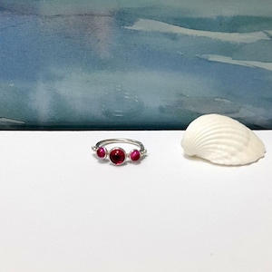 Emerald, Ruby, Sapphire 2-3mm 16g 18g 20g 22g Silver Helix Piercing, Tiny Nose Hoop, Daith, Tragus Ring, Conch Jewelry, New Year Gift