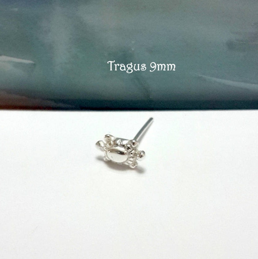 925 Sterling Silver Turtle Nose stud Silver Nose Screw16g | Etsy