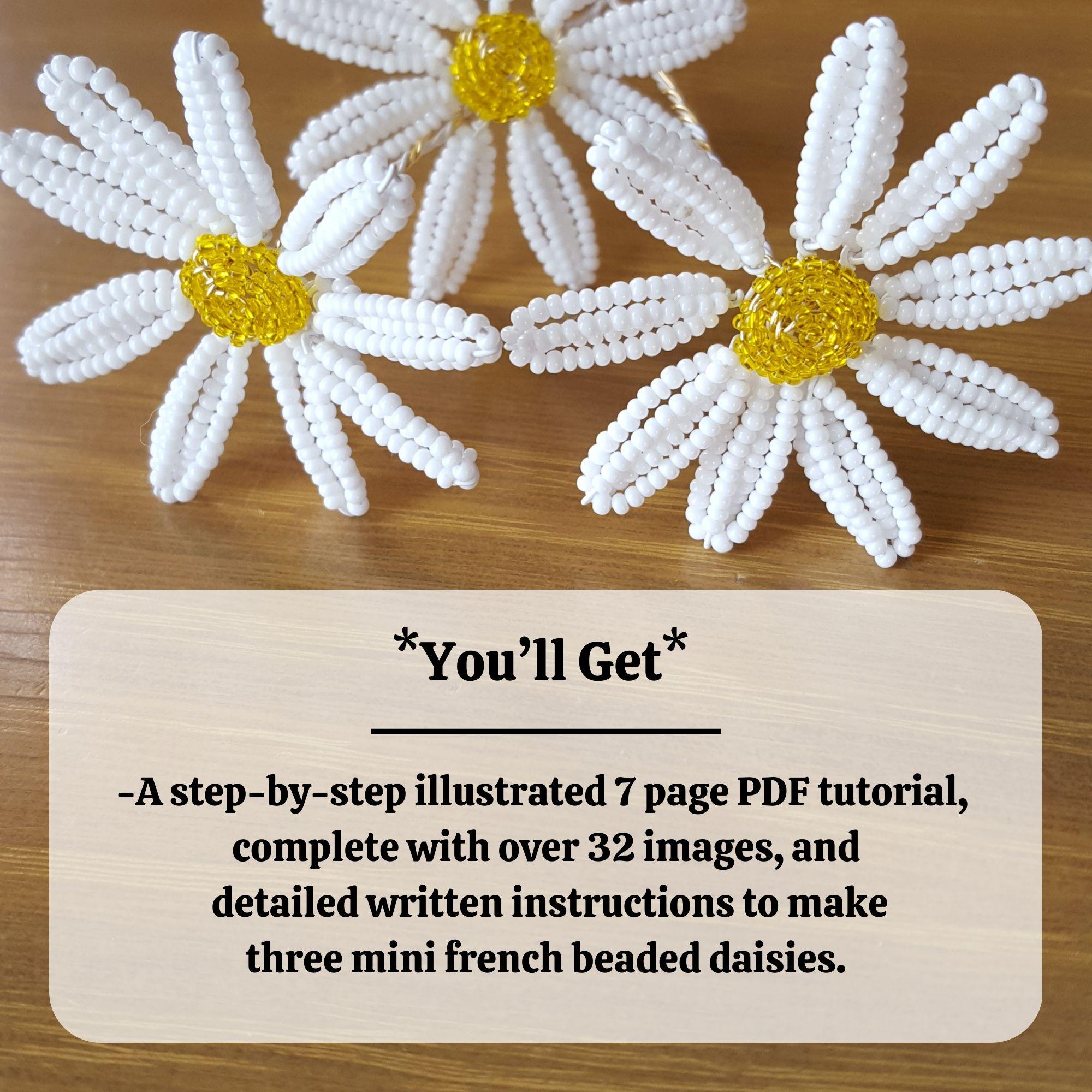 PDF Tutorial and Pattern for A Beaded Daisy, French Beading PDF ...