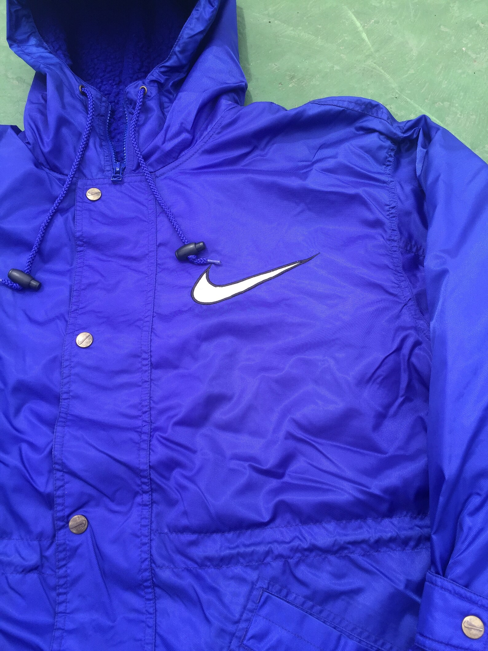 Vintage 90s Nike Big Swoosh Sherpa Fleece Lined Winter Jacket | Etsy