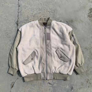 Bomber militare in sherpa Primaloft imbottito Vintage Cube Sugar, taglia M da uomo, vestibilità oversize o grande, giacca vintage militare bicolore unisex da strada
