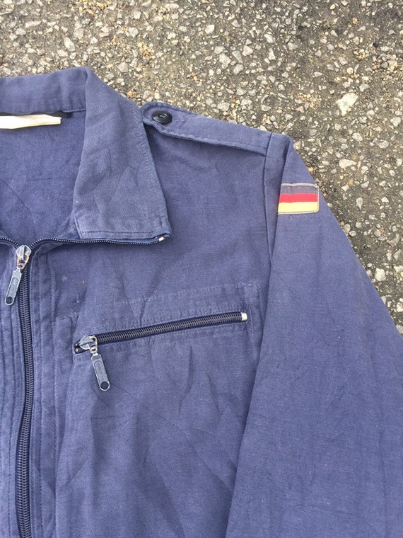 Vintage 80s German Army Zipper Jacket Military Fi… - image 4