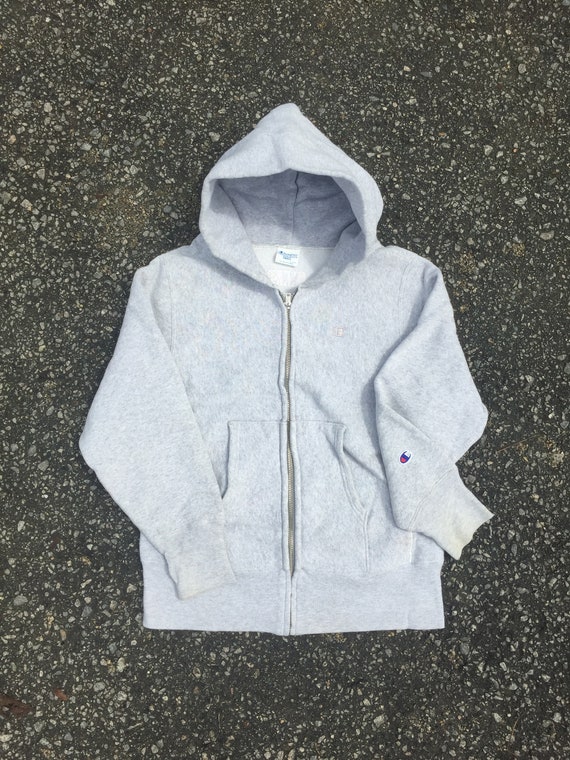 Vintage Champion Reverse Weave 90s Zip up Hoodie Heather Grey