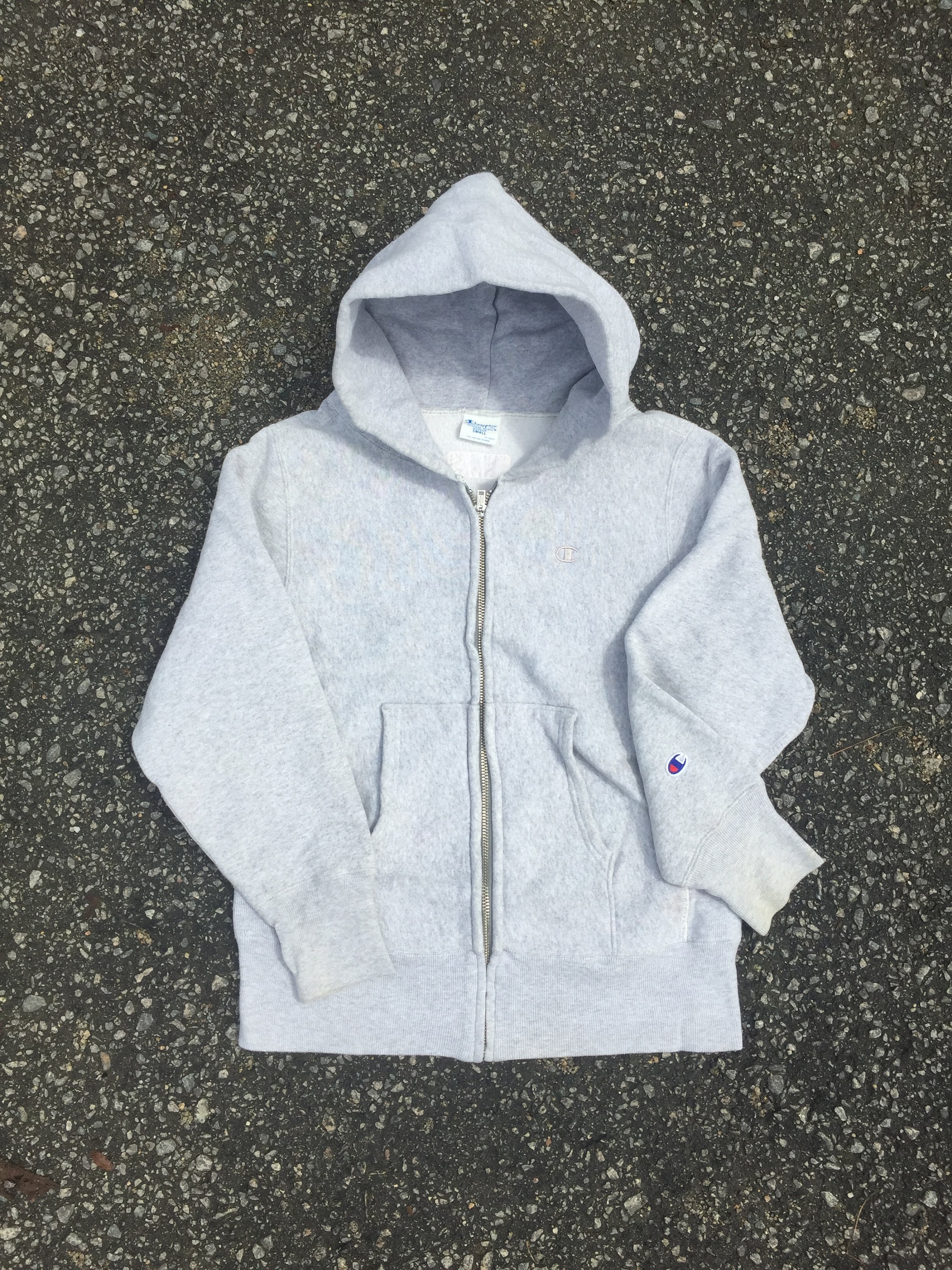 Vintage Champion Reverse Weave 90s Zip up Hoodie Heather Grey