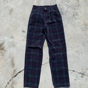 Pantaloni vintage in velluto a coste, anni '90 e 2000, pantaloni a quadri scozzesi, pantaloni cyberpunk gotici in velluto a coste, stilista giapponese, taglia 27L33, unisex, a vita alta.