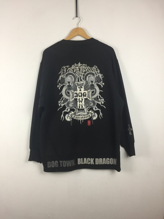 Vintage 90s Dogtown Black Dragon Graphic Embroider