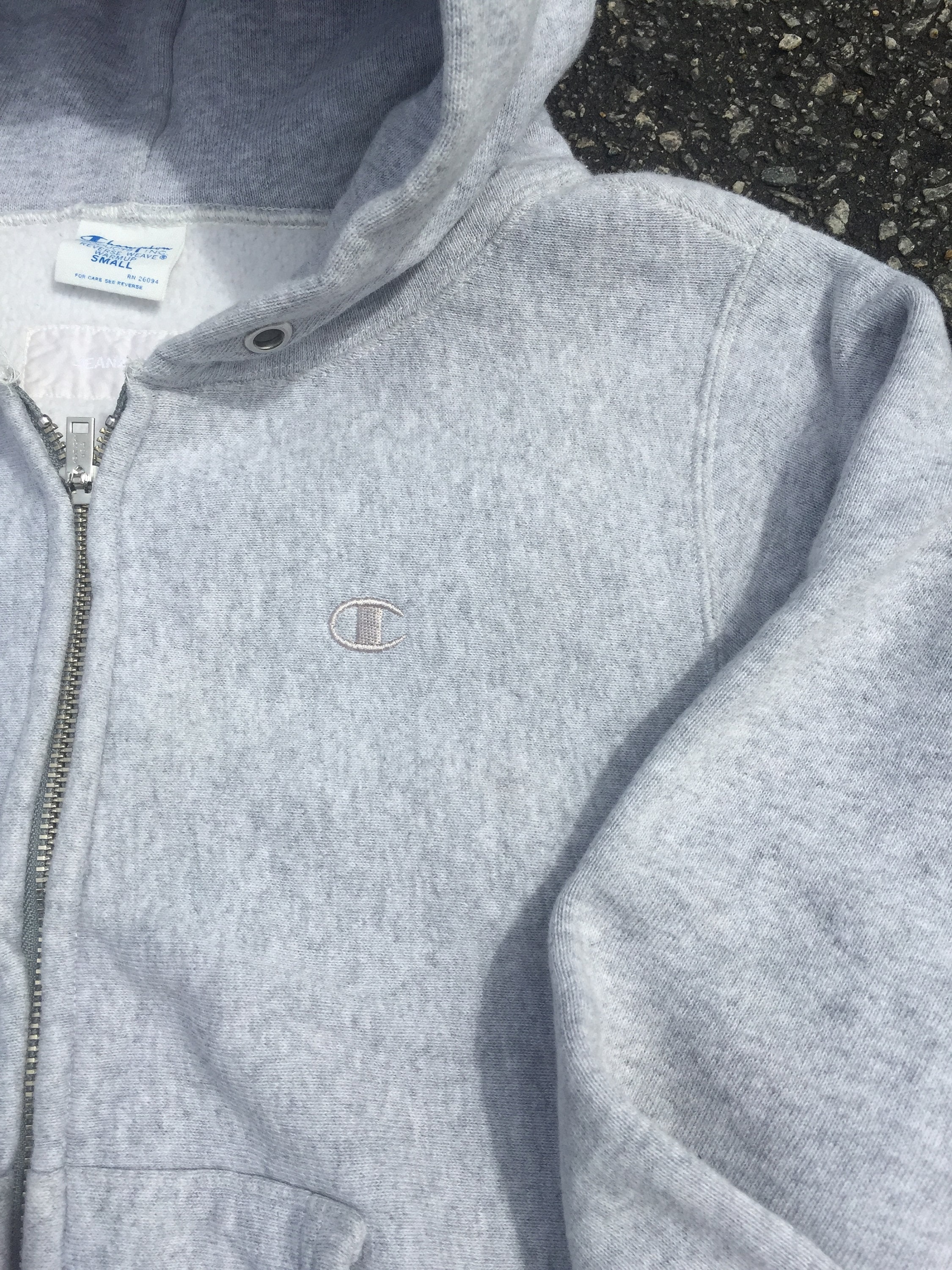 Vintage Champion Reverse Weave 90s Zip up Hoodie Heather Grey Size