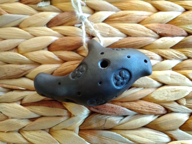 Ceramic Bird Whistle Little Bird Ocarina Clay Whistle Gift For Kids Pendant Bird Whistle Handmade Clay Whistle Ceramic Toy Wind Instrument image 1