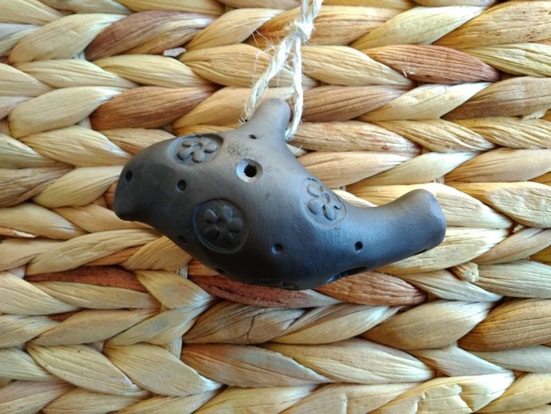 Ceramic Bird Whistle Little Bird Ocarina Clay Whistle Gift For Kids Pendant Bird Whistle Handmade Clay Whistle Ceramic Toy Wind Instrument image 6