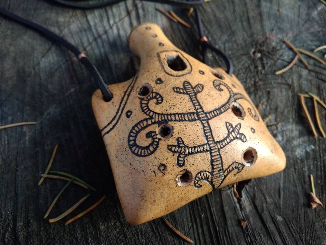 Ceramic Ocarina Hand Decorated Clay Whistle Pendant Ocarina Etsy